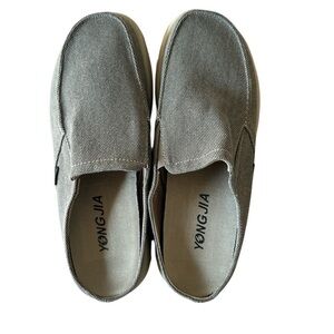 Yong jla Khaki canvas slip-on shoes for men